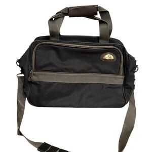 Samsonite Black and Brown Travel Bag with Luggage Attachment Strap / Duffle Bag